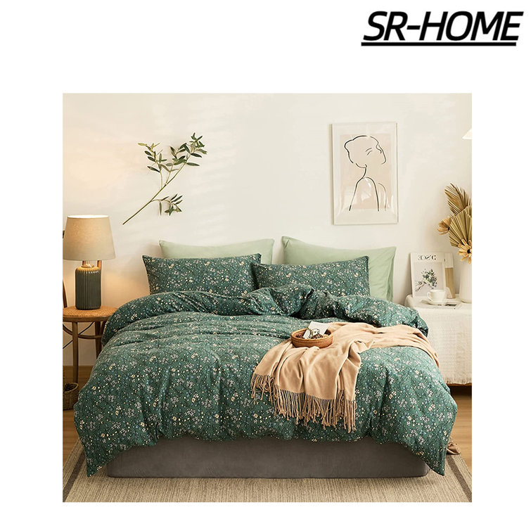 SRHOME Cotton Floral Duvet Cover Set Wayfair Canada